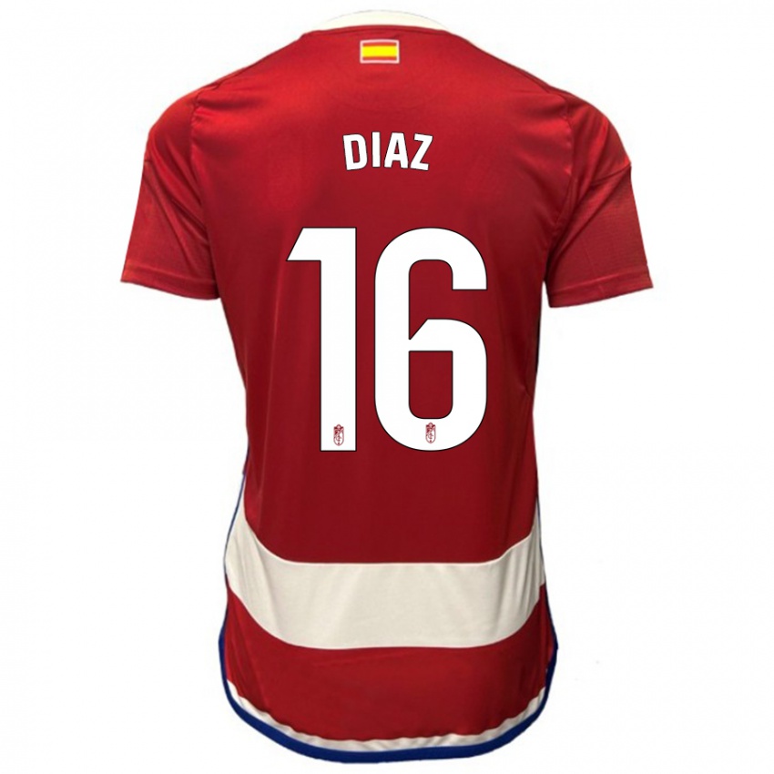 Mujer Camiseta Víctor Díaz #16 Rojo 1ª Equipación 2023/24 La Camisa Argentina