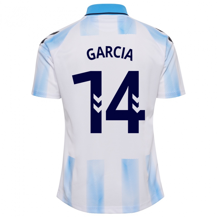 Mujer Camiseta Víctor García #14 Blanco Azul 1ª Equipación 2023/24 La Camisa Argentina