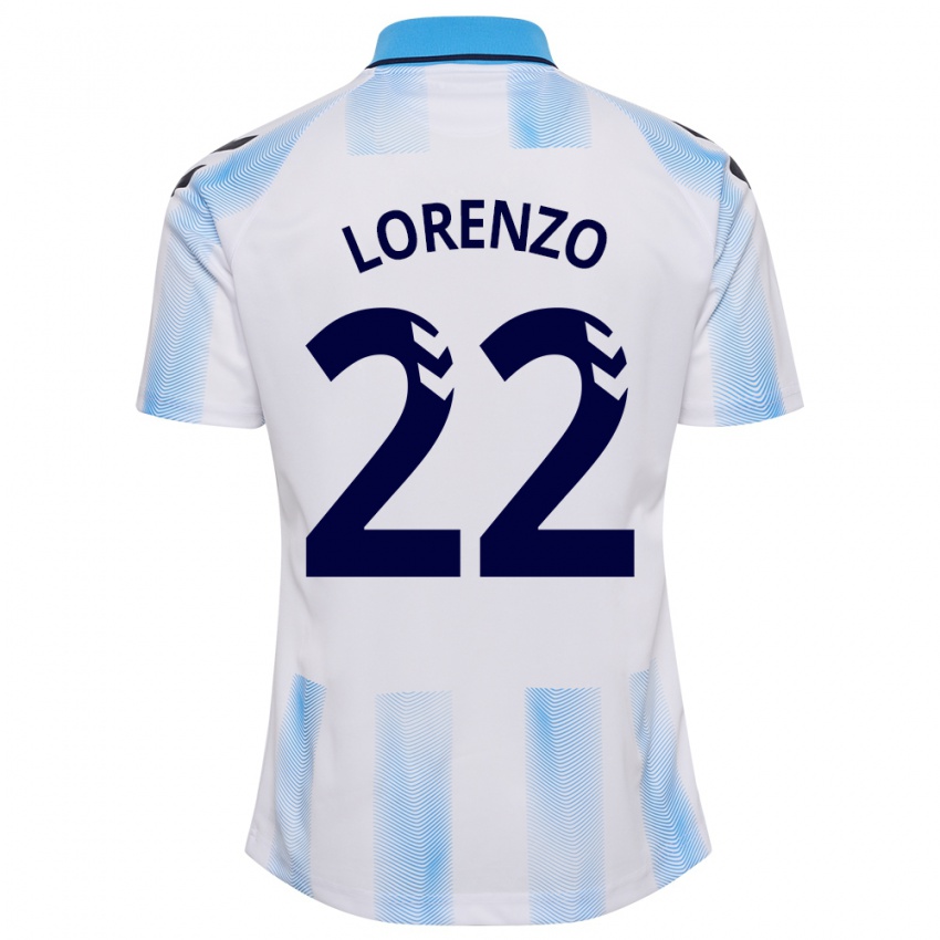 Mujer Camiseta Dani Lorenzo #22 Blanco Azul 1ª Equipación 2023/24 La Camisa Argentina