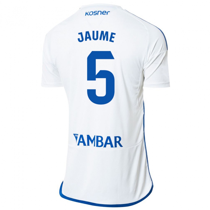 Mujer Camiseta Jaume Grau #5 Blanco 1ª Equipación 2023/24 La Camisa Argentina