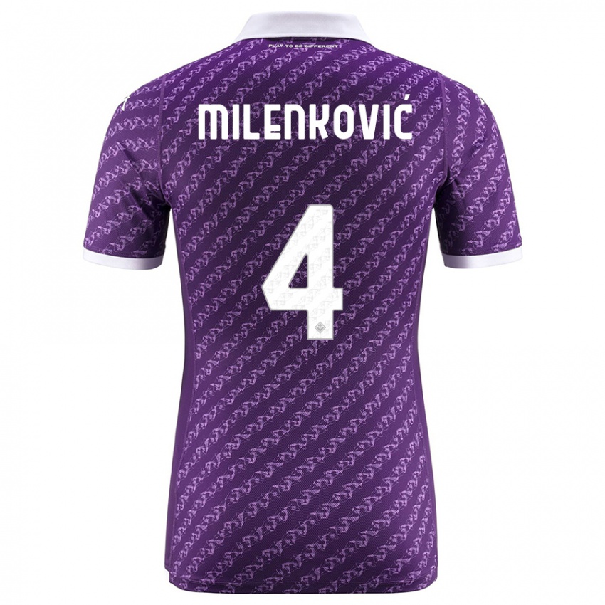 Mujer Camiseta Nikola Milenkovic #4 Violeta 1ª Equipación 2023/24 La Camisa Argentina