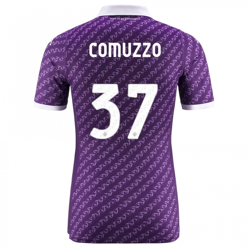 Mujer Camiseta Pietro Comuzzo #37 Violeta 1ª Equipación 2023/24 La Camisa Argentina