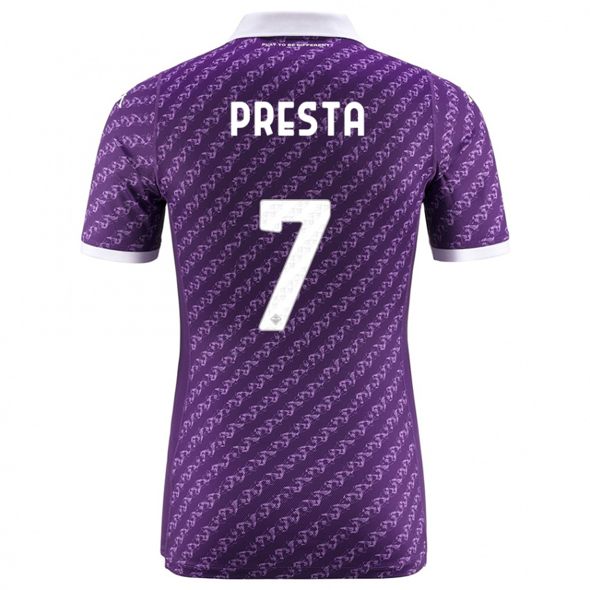 Mujer Camiseta Francesco Presta #7 Violeta 1ª Equipación 2023/24 La Camisa Argentina