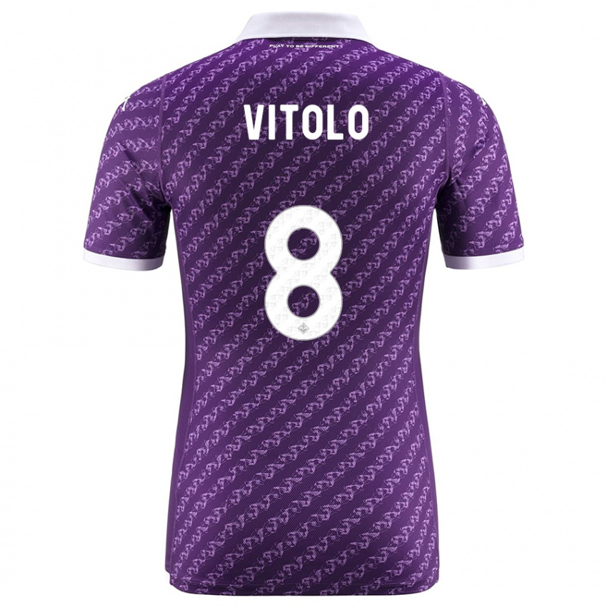Mujer Camiseta Federico Vitolo #8 Violeta 1ª Equipación 2023/24 La Camisa Argentina