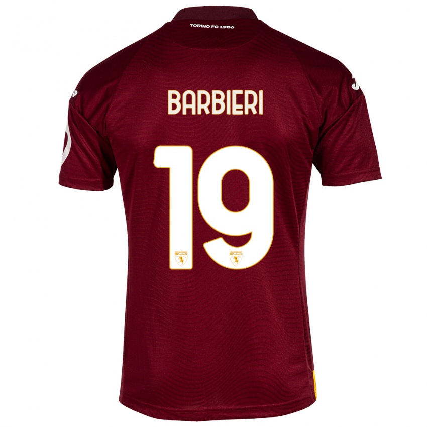 Mujer Camiseta Raffaella Barbieri #19 Rojo Oscuro 1ª Equipación 2023/24 La Camisa Argentina