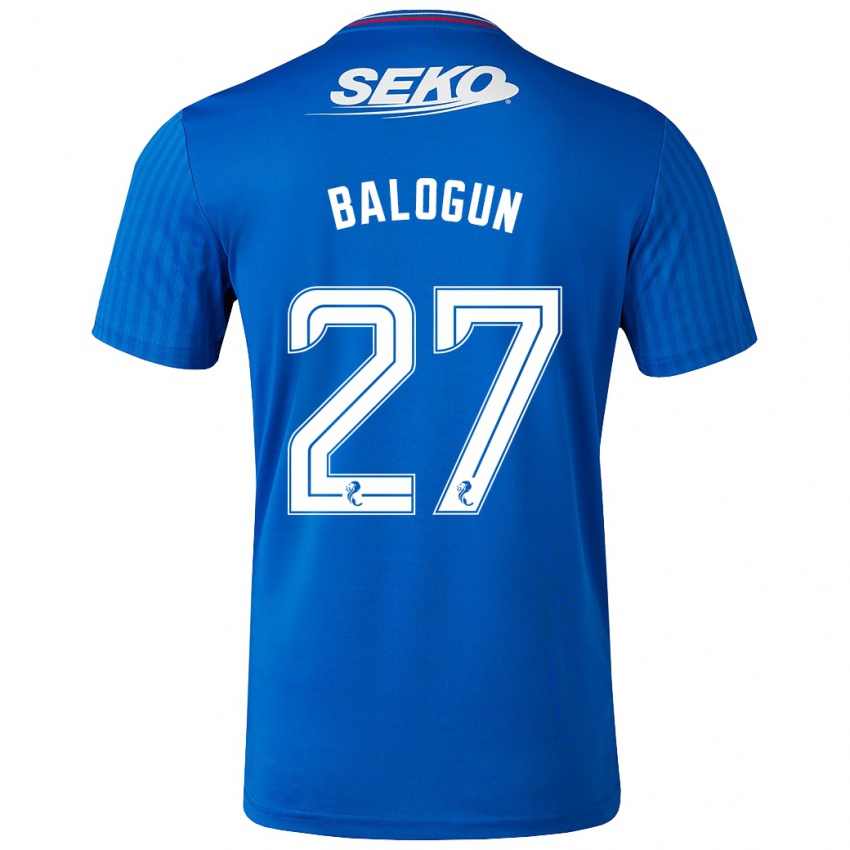 Mujer Camiseta Leon Balogun #27 Azul 1ª Equipación 2023/24 La Camisa Argentina