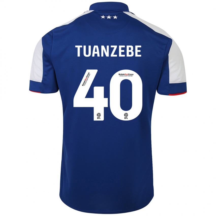 Mujer Camiseta Axel Tuanzebe #40 Azul 1ª Equipación 2023/24 La Camisa Argentina