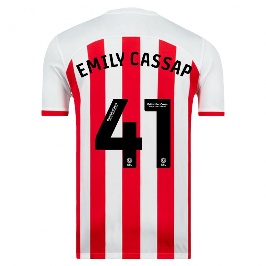 Mujer Camiseta Emily Cassap #41 Blanco 1ª Equipación 2023/24 La Camisa Argentina