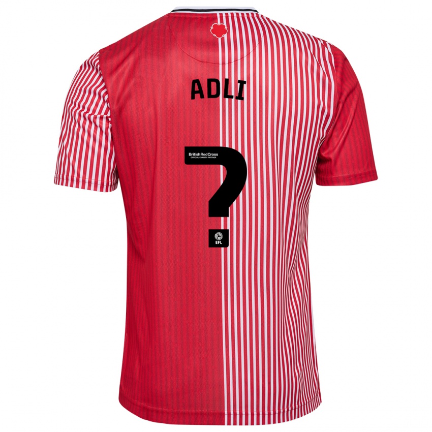Mujer Camiseta Mohamed Adli #0 Rojo 1ª Equipación 2023/24 La Camisa Argentina