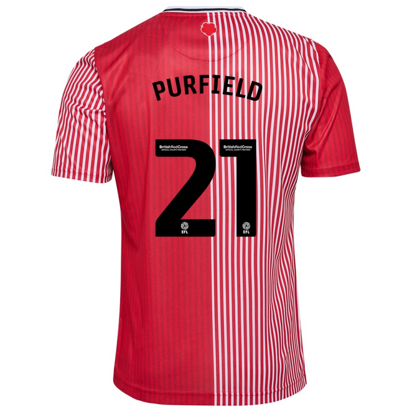 Mujer Camiseta Jemma Elizabeth Purfield #21 Rojo 1ª Equipación 2023/24 La Camisa Argentina