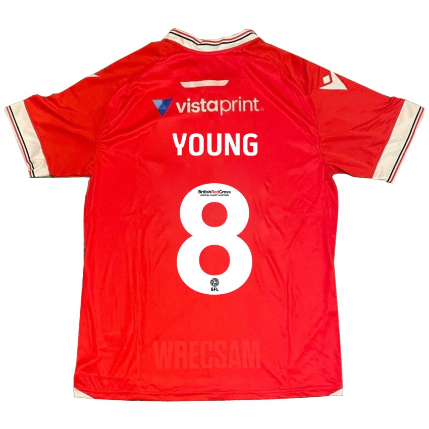 Mujer Camiseta Luke Young #8 Rojo 1ª Equipación 2023/24 La Camisa Argentina