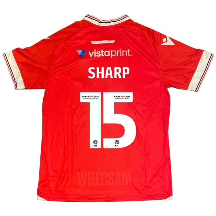 Mujer Camiseta Katie Sharp #15 Rojo 1ª Equipación 2023/24 La Camisa Argentina