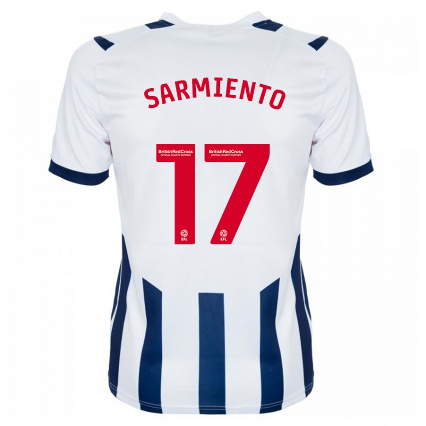 Mujer Camiseta Jeremy Sarmiento #17 Blanco 1ª Equipación 2023/24 La Camisa Argentina