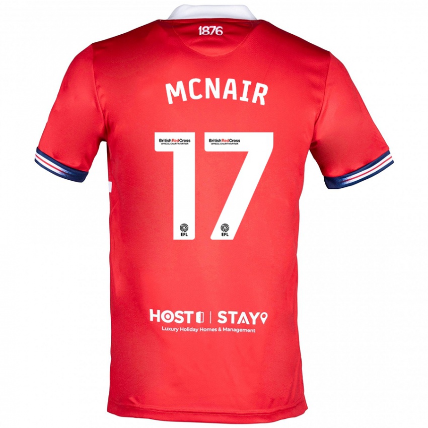 Mujer Camiseta Paddy Mcnair #17 Rojo 1ª Equipación 2023/24 La Camisa Argentina