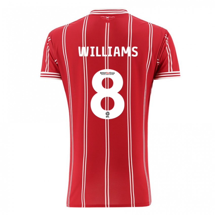 Mujer Camiseta Joe Williams #8 Rojo 1ª Equipación 2023/24 La Camisa Argentina