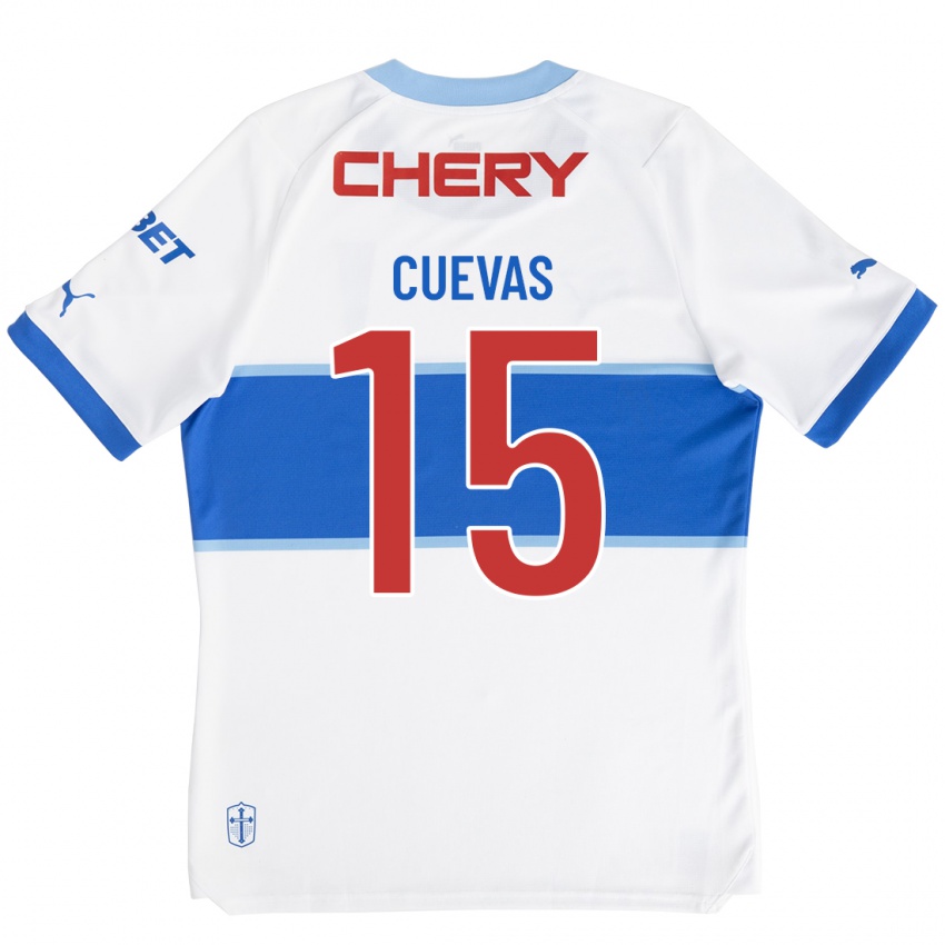 Mujer Camiseta Cristian Cuevas #15 Blanco 1ª Equipación 2023/24 La Camisa Argentina