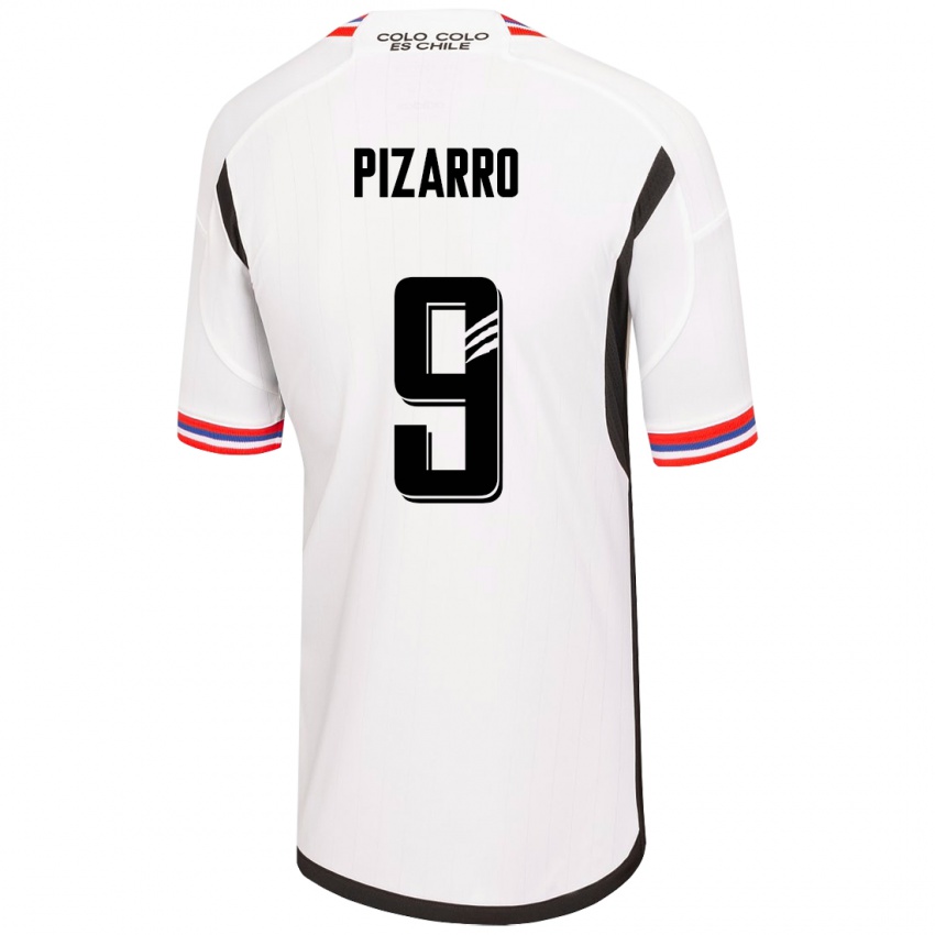 Mujer Camiseta Damián Pizarro #9 Blanco 1ª Equipación 2023/24 La Camisa Argentina