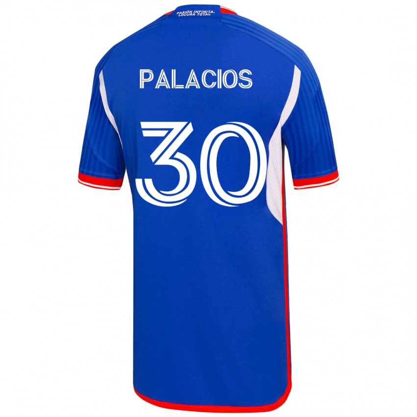 Mujer Camiseta Cristian Palacios #30 Azul 1ª Equipación 2023/24 La Camisa Argentina