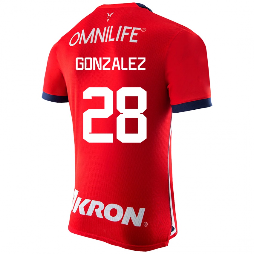 Mujer Camiseta Fernando González #28 Rojo 1ª Equipación 2023/24 La Camisa Argentina