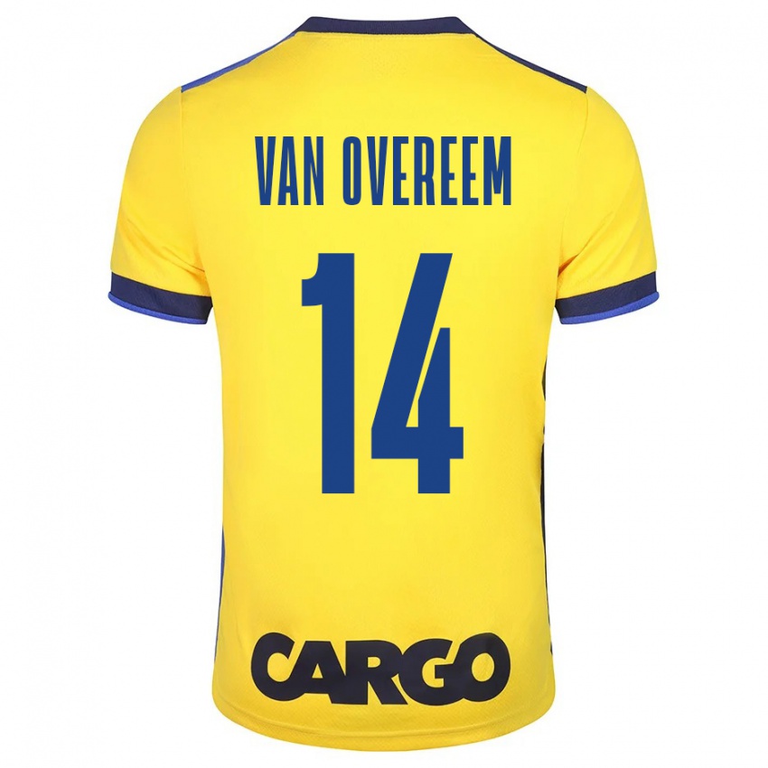 Mujer Camiseta Joris Van Overeem #14 Amarillo 1ª Equipación 2023/24 La Camisa Argentina