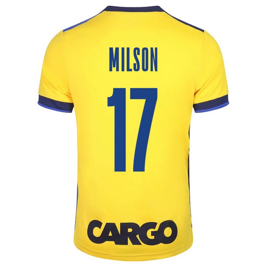 Mujer Camiseta Milson #17 Amarillo 1ª Equipación 2023/24 La Camisa Argentina