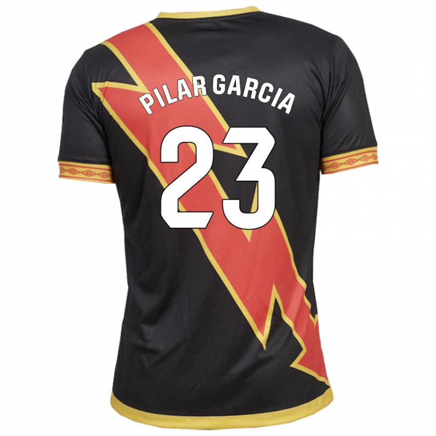 Mujer Camiseta María Pilar García Villalba #23 Negro 2ª Equipación 2023/24 La Camisa Argentina
