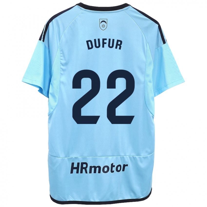 Mujer Camiseta Ander Dufur #22 Azul 2ª Equipación 2023/24 La Camisa Argentina