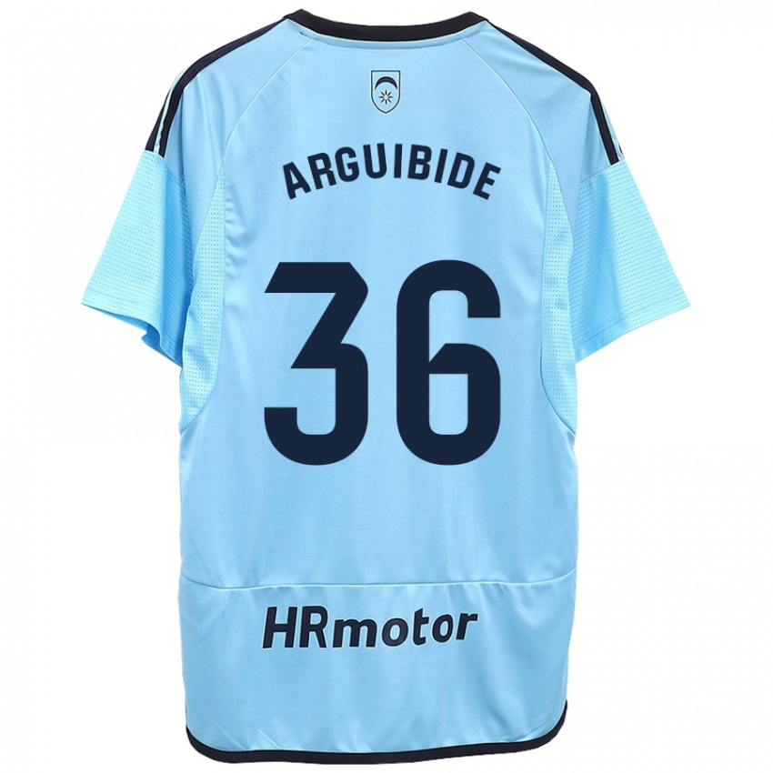 Mujer Camiseta Iñigo Arguibide #36 Azul 2ª Equipación 2023/24 La Camisa Argentina