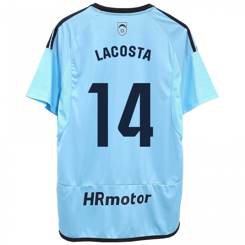 Mujer Camiseta Iara Lacosta Sanchez #14 Azul 2ª Equipación 2023/24 La Camisa Argentina