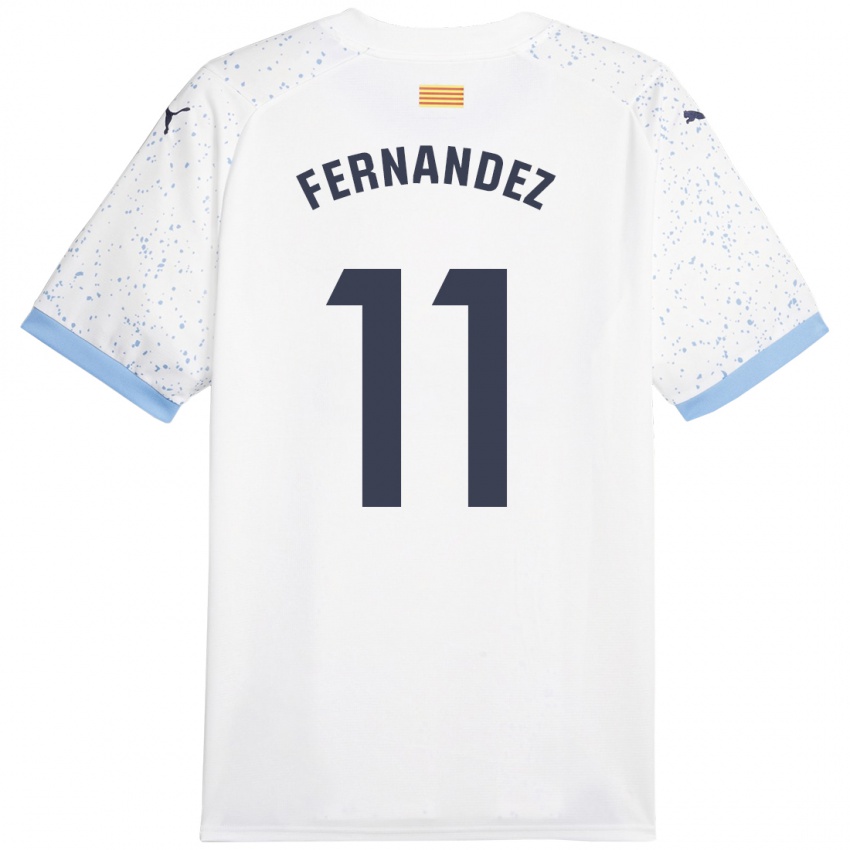 Mujer Camiseta Valery Fernández #11 Blanco 2ª Equipación 2023/24 La Camisa Argentina