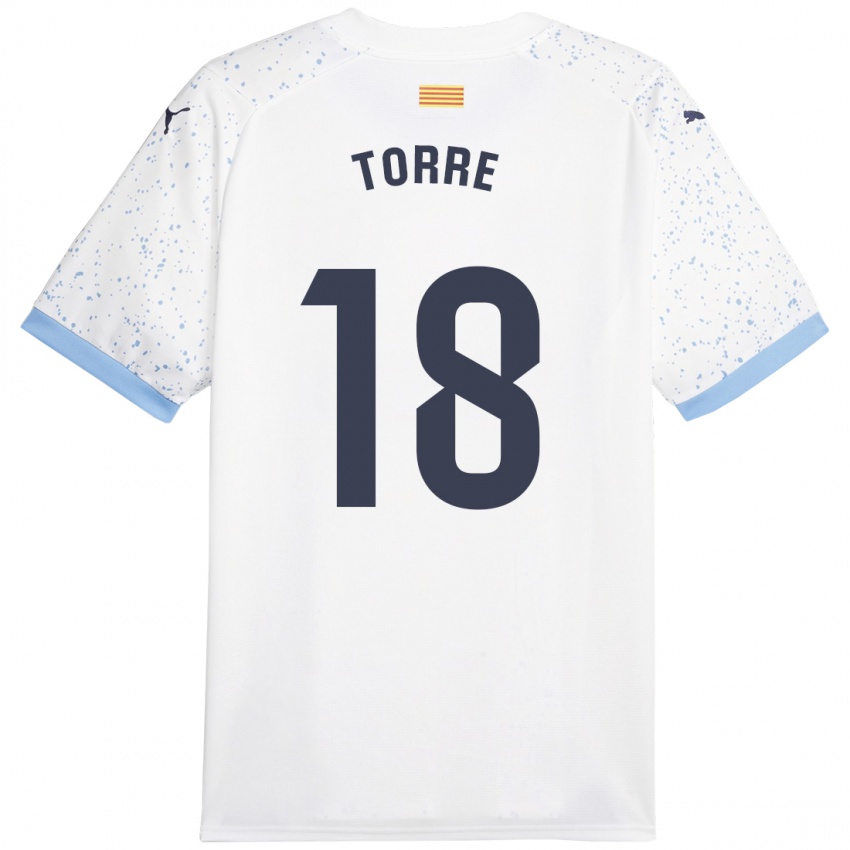 Mujer Camiseta Pablo Torre #18 Blanco 2ª Equipación 2023/24 La Camisa Argentina