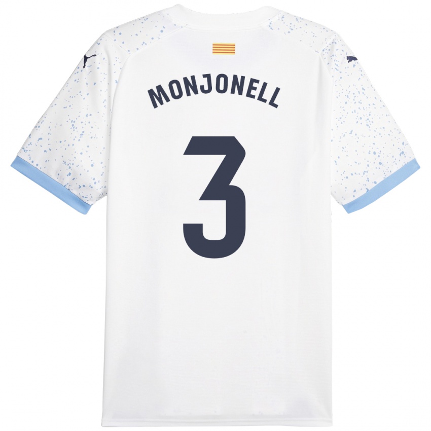 Mujer Camiseta Eric Monjonell #3 Blanco 2ª Equipación 2023/24 La Camisa Argentina