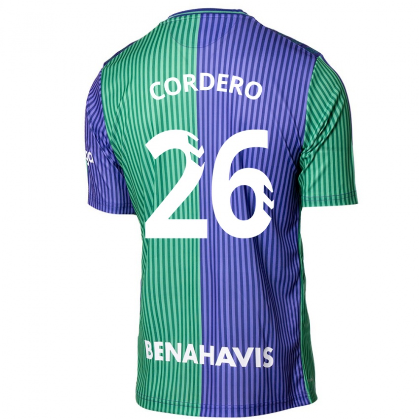 Mujer Camiseta Antonio Cordero #26 Verde Azul 2ª Equipación 2023/24 La Camisa Argentina