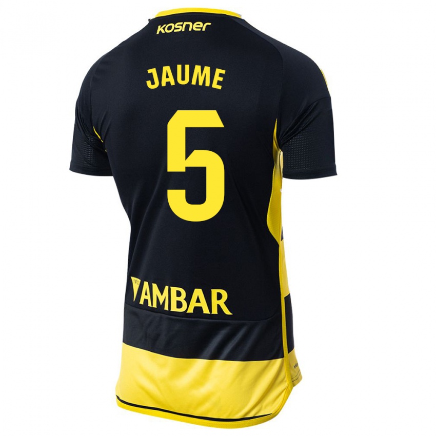 Mujer Camiseta Jaume Grau #5 Negro Amarillo 2ª Equipación 2023/24 La Camisa Argentina