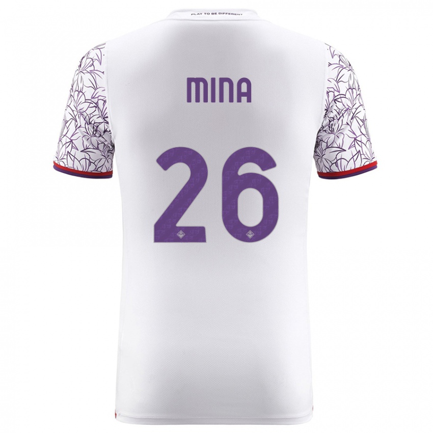 Mujer Camiseta Yerry Mina #26 Blanco 2ª Equipación 2023/24 La Camisa Argentina