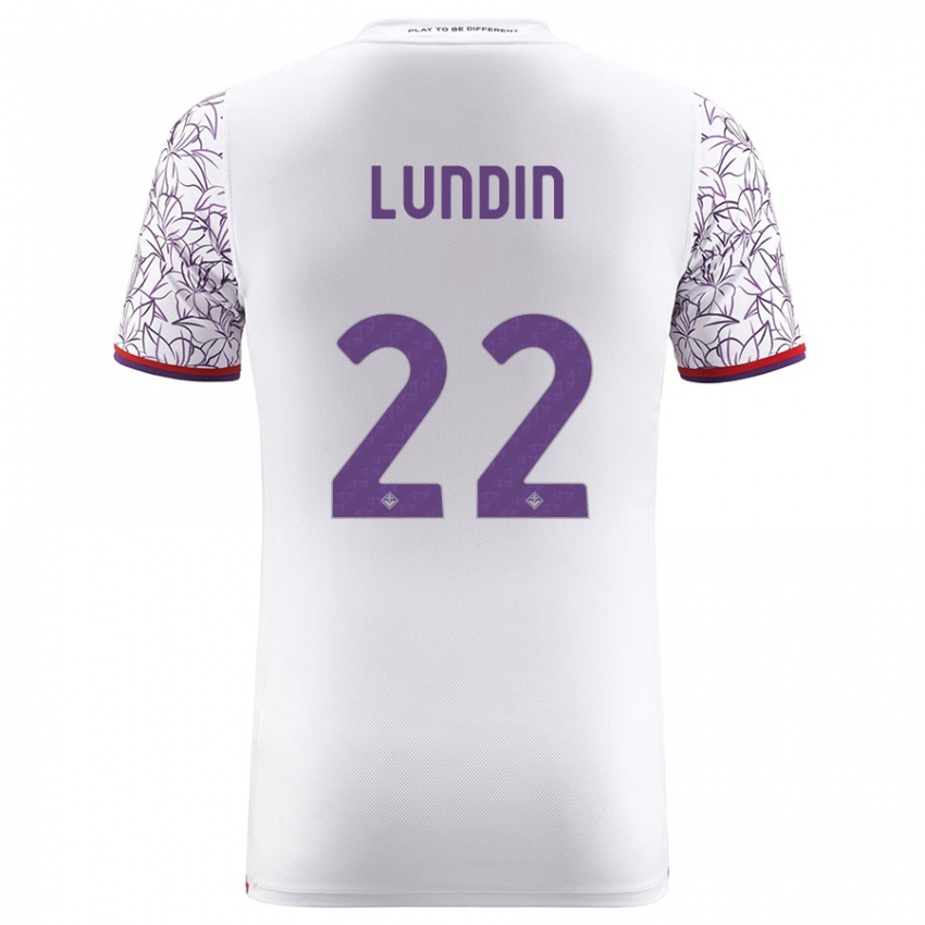 Mujer Camiseta Karin Lundin #22 Blanco 2ª Equipación 2023/24 La Camisa Argentina