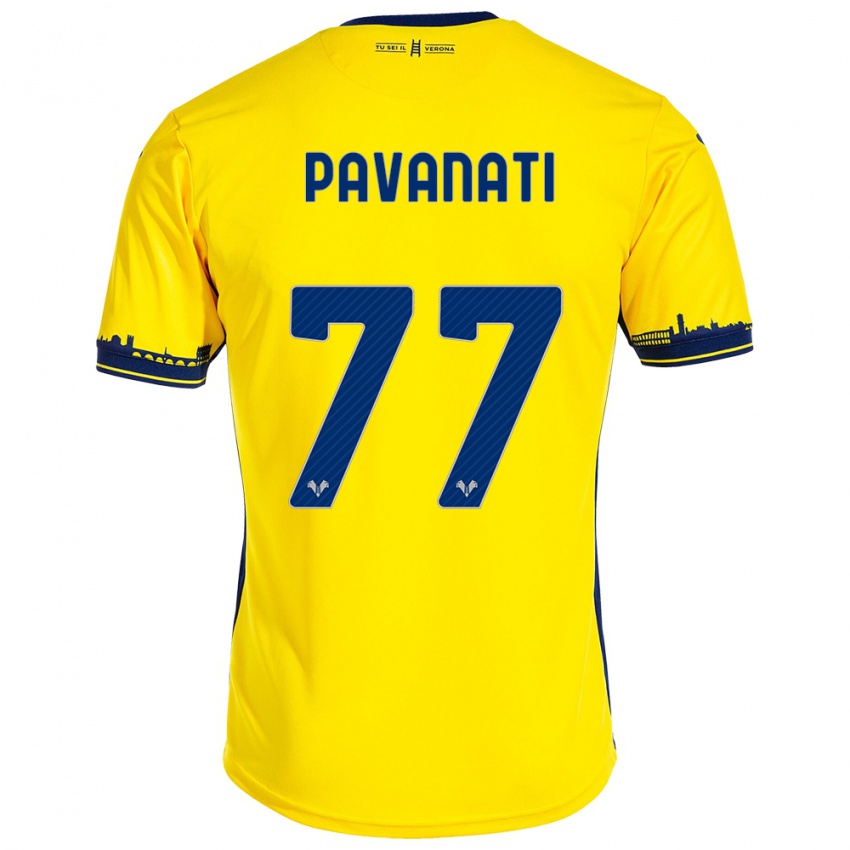 Mujer Camiseta Alessandro Pavanati #77 Amarillo 2ª Equipación 2023/24 La Camisa Argentina
