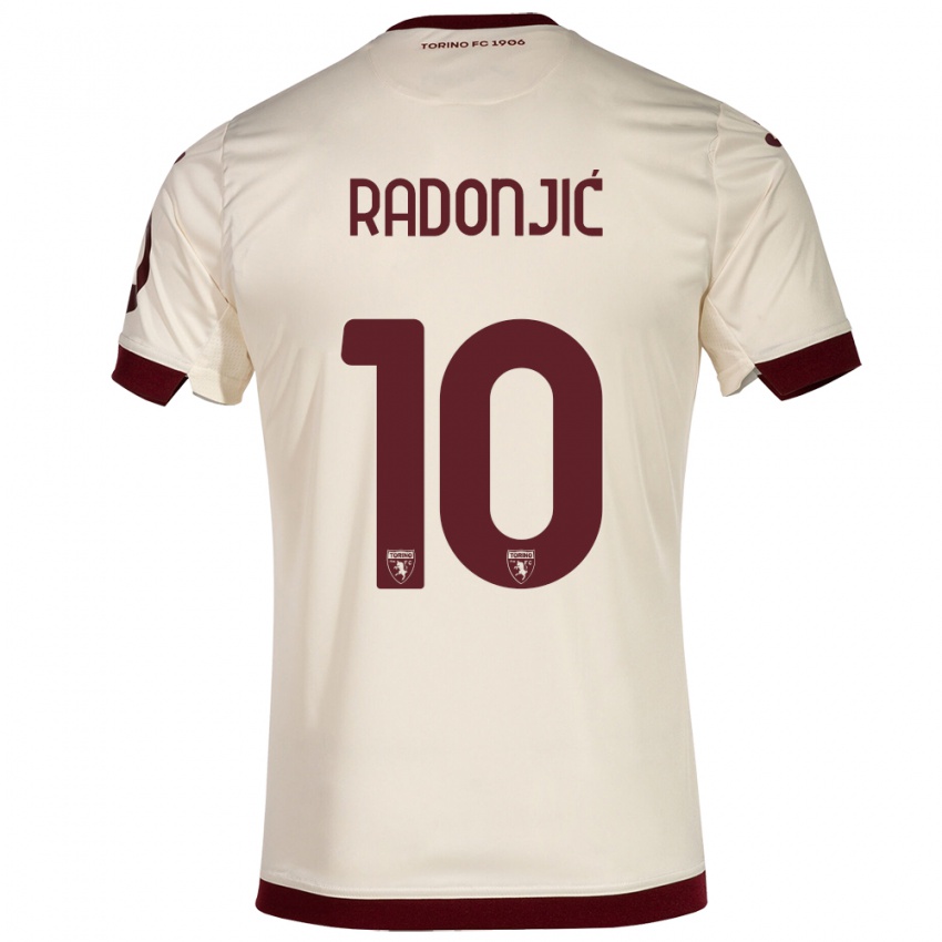 Mujer Camiseta Nemanja Radonjic #10 Champán 2ª Equipación 2023/24 La Camisa Argentina