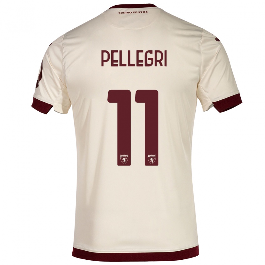 Mujer Camiseta Pietro Pellegri #11 Champán 2ª Equipación 2023/24 La Camisa Argentina