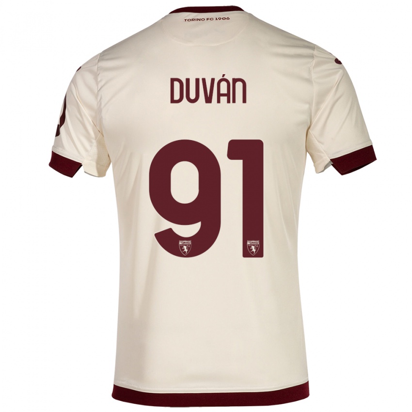 Mujer Camiseta Duvan Zapata #91 Champán 2ª Equipación 2023/24 La Camisa Argentina