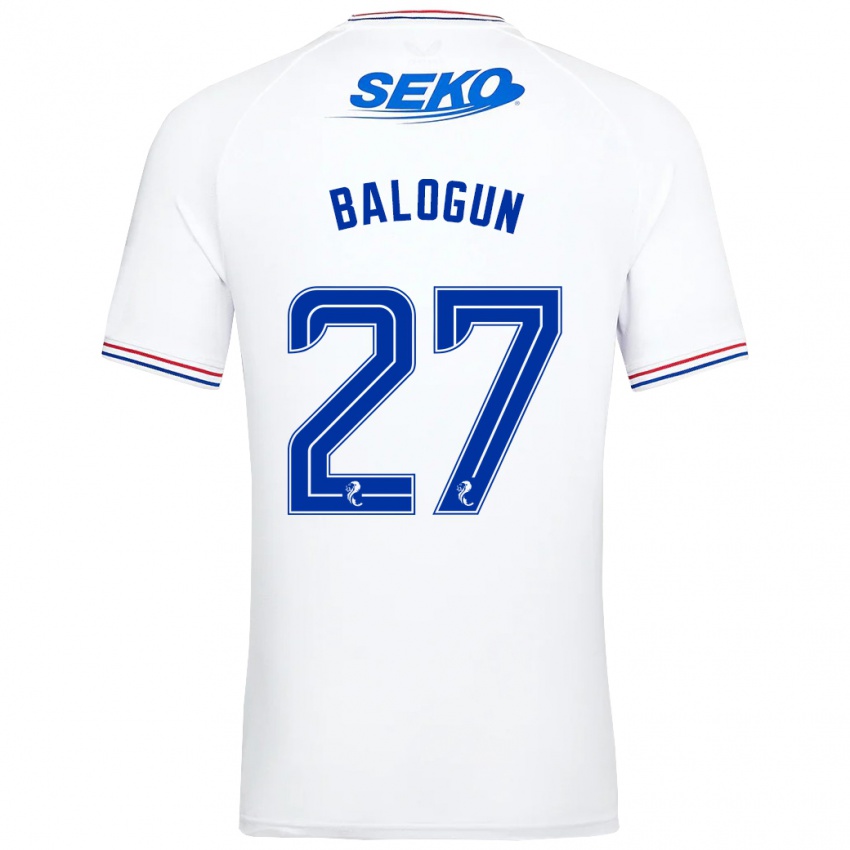 Mujer Camiseta Leon Balogun #27 Blanco 2ª Equipación 2023/24 La Camisa Argentina