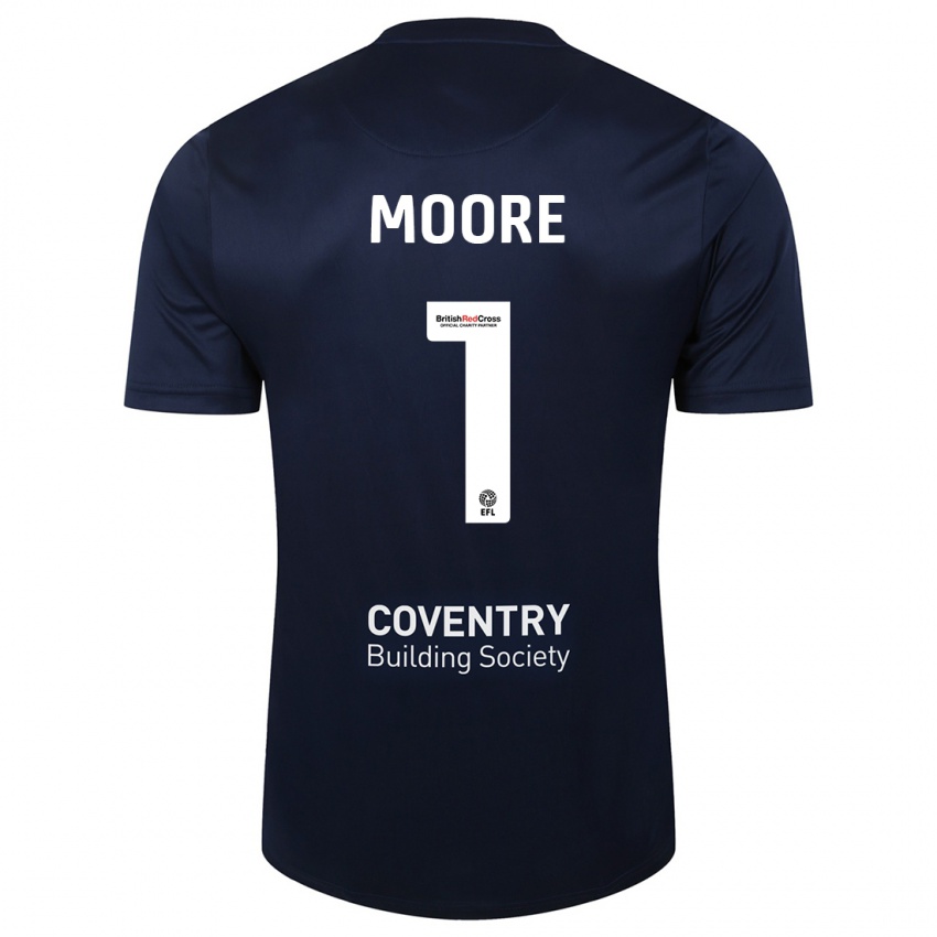 Mujer Camiseta Simon Moore #1 Rojo Azul Marino 2ª Equipación 2023/24 La Camisa Argentina