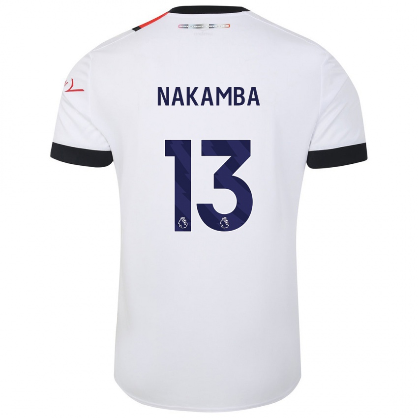 Mujer Camiseta Marvelous Nakamba #13 Blanco 2ª Equipación 2023/24 La Camisa Argentina