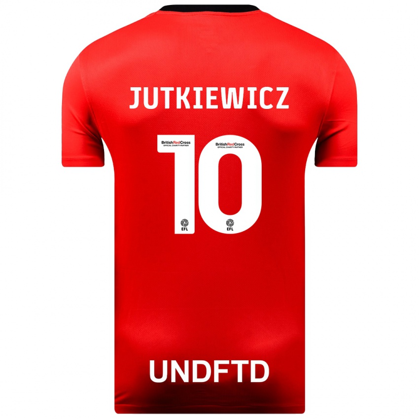 Mujer Camiseta Lukas Jutkiewicz #10 Rojo 2ª Equipación 2023/24 La Camisa Argentina