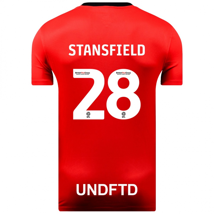 Mujer Camiseta Jay Stansfield #28 Rojo 2ª Equipación 2023/24 La Camisa Argentina