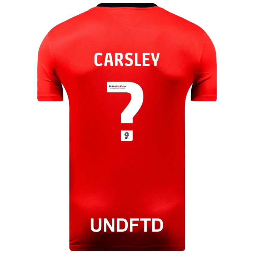 Mujer Camiseta Luke Carsley #0 Rojo 2ª Equipación 2023/24 La Camisa Argentina