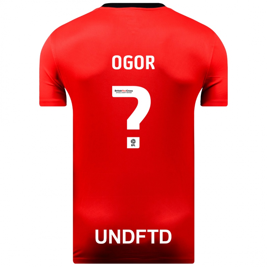 Mujer Camiseta Chris Ogor #0 Rojo 2ª Equipación 2023/24 La Camisa Argentina