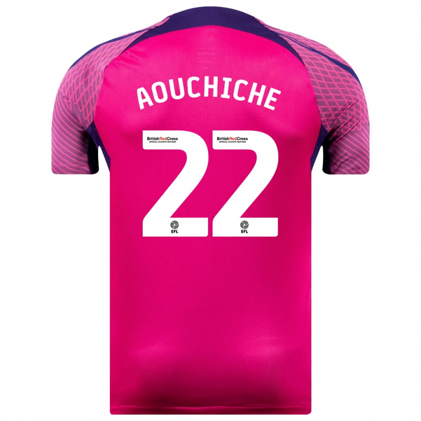 Mujer Camiseta Adil Aouchiche #22 Morado 2ª Equipación 2023/24 La Camisa Argentina