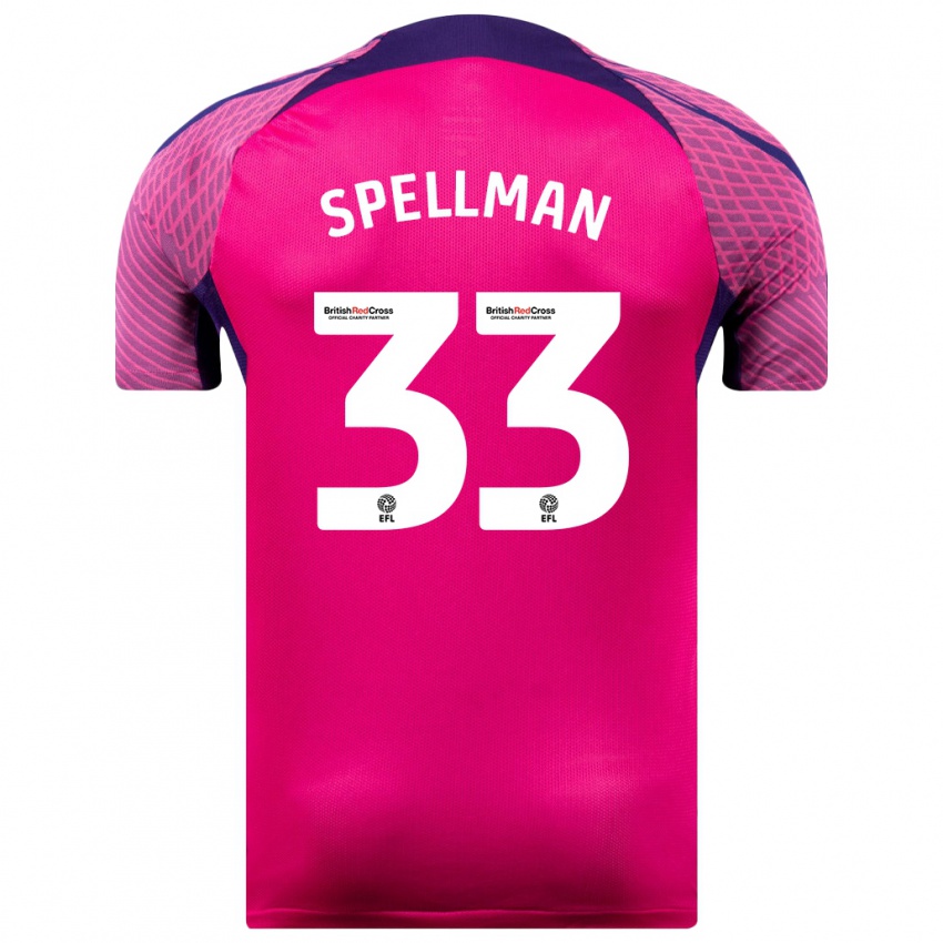 Mujer Camiseta Michael Spellman #33 Morado 2ª Equipación 2023/24 La Camisa Argentina