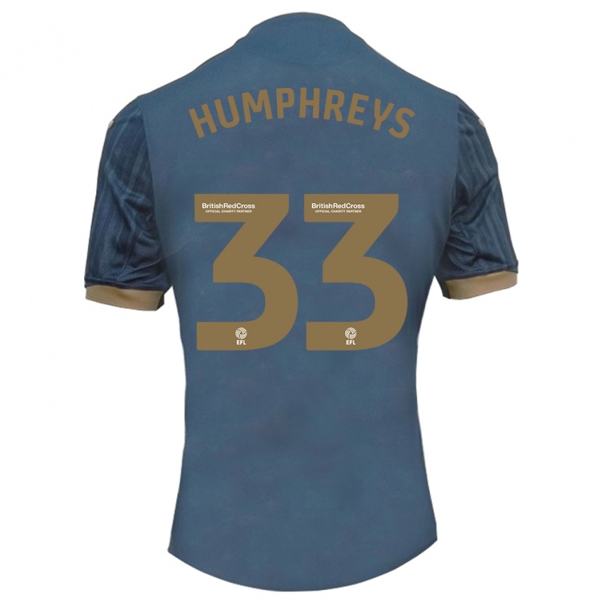 Mujer Camiseta Bashir Humphreys #33 Verde Azulado Oscuro 2ª Equipación 2023/24 La Camisa Argentina